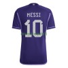 Maillot de Supporter Messi 10 Argentine Extérieur Coupe du Monde 2022 Pour Homme